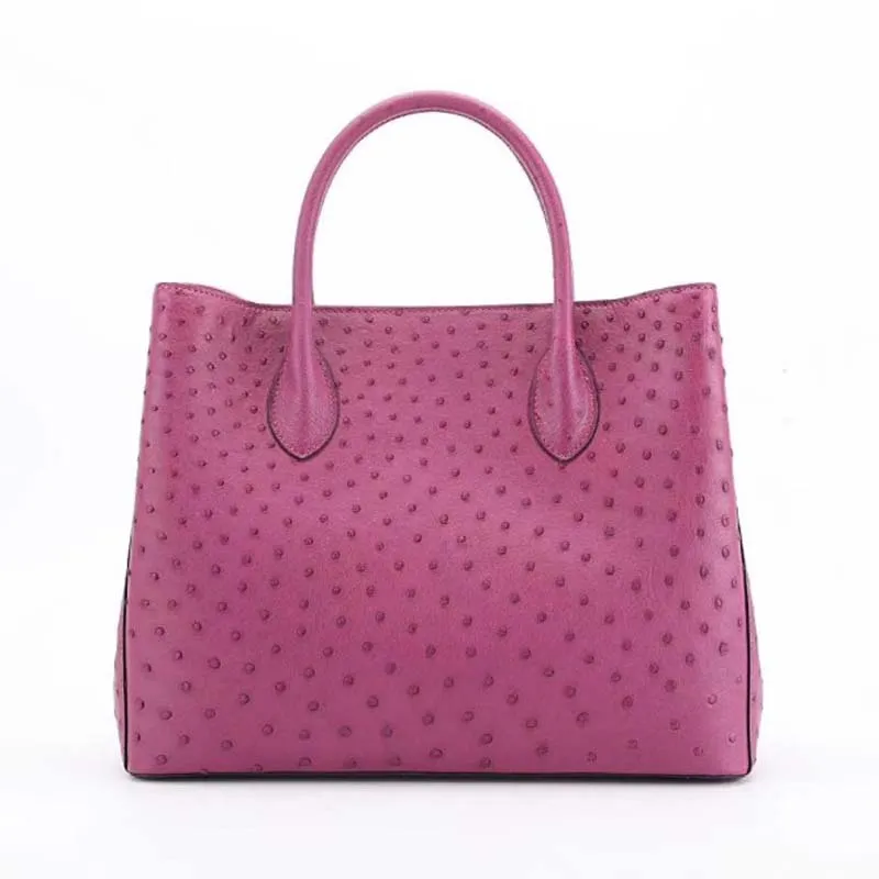 Ostrich Leather Zip Tote