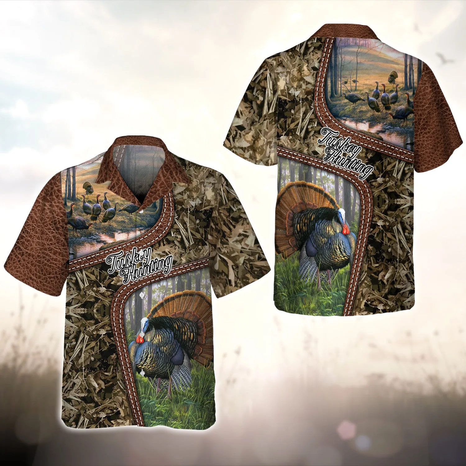 Turkey Bird Hunting Animal Hunter Camo Tattoo 3D All Over Printed Shirt